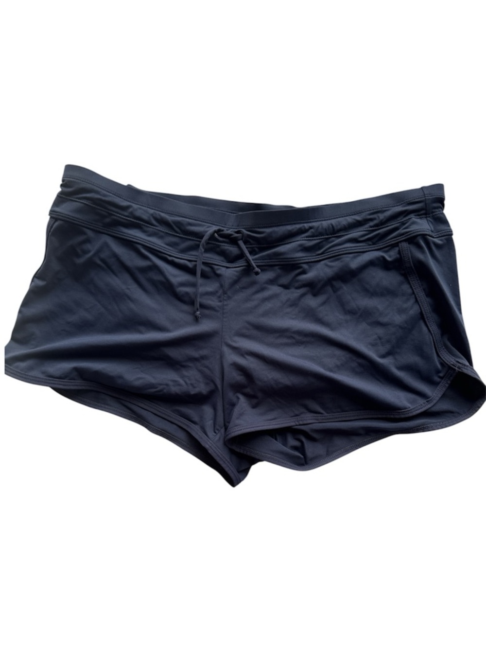 Athleta Navy Drawstring Swim Shorts with built in underwear
